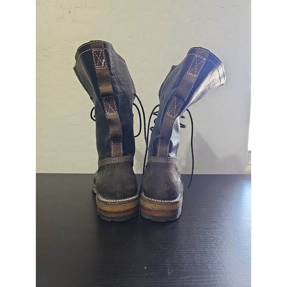 Frye Owen Fold Over COMBAT BOOTS Leather & Suede Womens Size 6 B - Picture 7 of 8